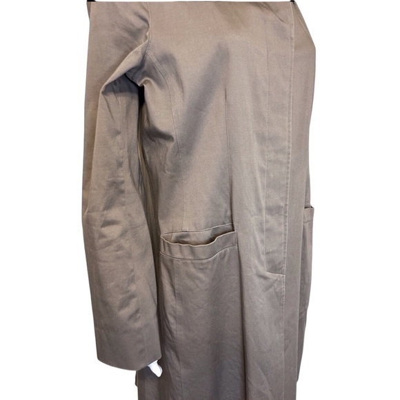 Talbots EUC Women’s Hidden Button Gray/Brown Trench Coat Size-M - Picture 3 of 11